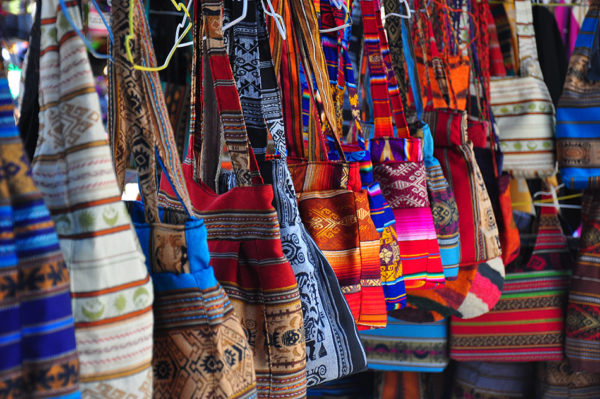 colorful bags in Ecuador